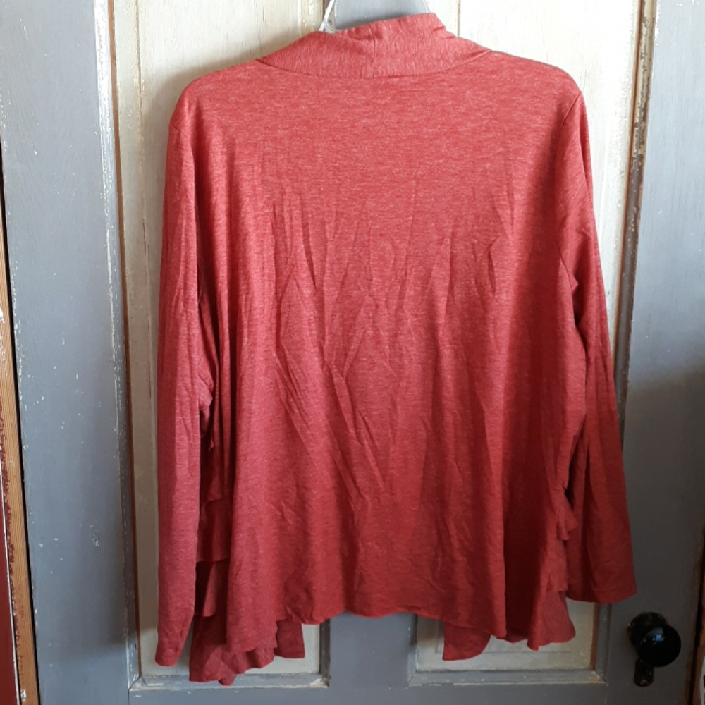 Marc Bouwer Open Style Ruffle Cardigan Orange - Picture 6 of 6